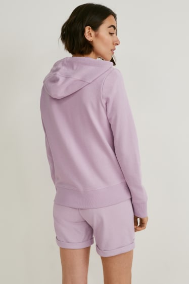 Mujer - Sudadera básica con capucha y cremallera - violeta claro