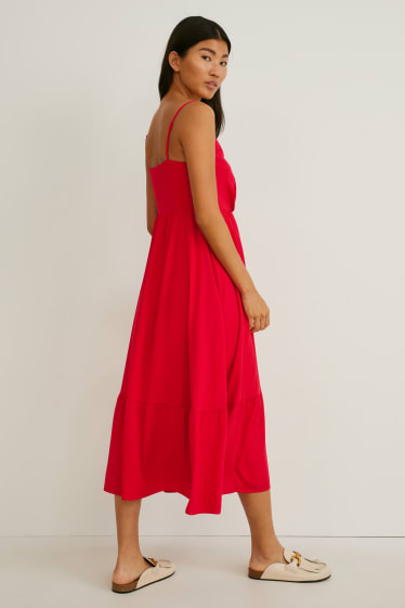 Kobiety - Sukienka fit & flare - z recyklingu - czerwony