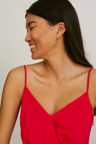 Mujer - Vestido fit & flare - reciclado - rojo