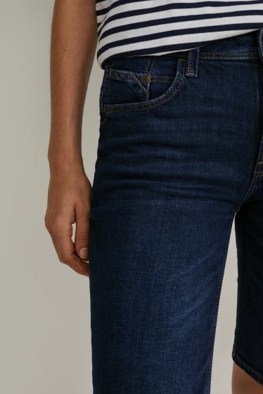 Donna - Bermuda di jeans - vita media - effetto push-up - jeans blu