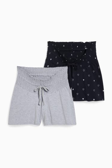 Women - Multipack of 2 - maternity shorts - light gray-melange