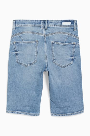 Donna - Bermuda di jeans - vita media - effetto push-up - jeans blu scuro