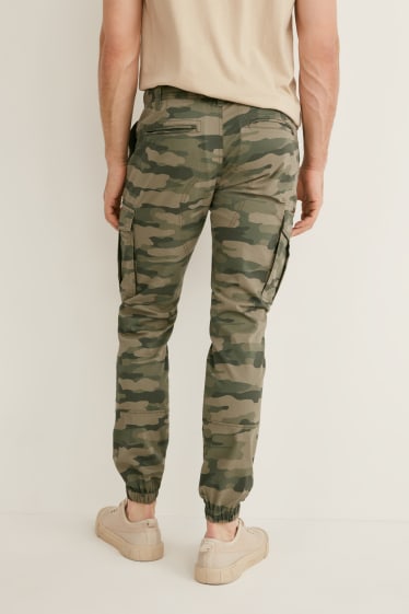 Hommes - Pantalon cargo - coupe fuselée - Flex - LYCRA® - kaki