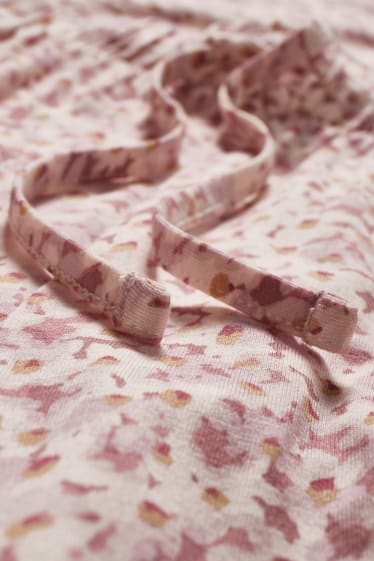 Femei - Pantaloni de pijama - cu flori - roz