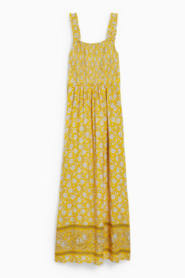 Dámské - Šaty - s květinovým vzorem - žlutá