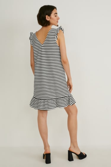 Dames - A-lijn-jurk - met strepen - zwart / wit