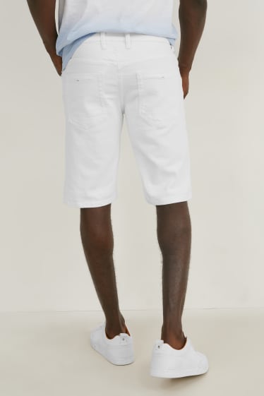 Heren - Korte spijkerbroek - wit