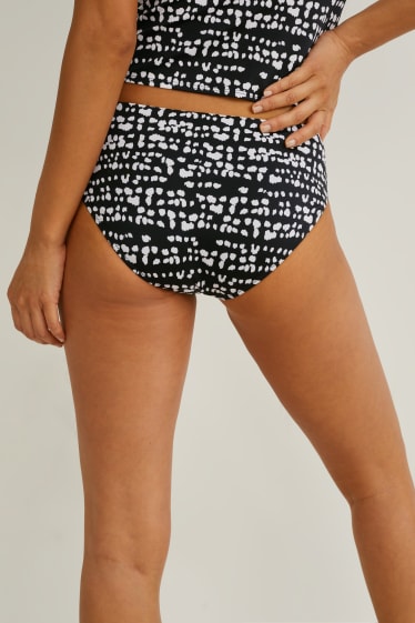 Women - Bikini bottoms - mid-rise - LYCRA® - black / white