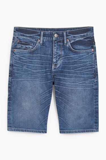 Men - Denim bermuda shorts - LYCRA® - denim-blue