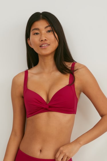Donna - Top bikini - a fascia - imbottito - LYCRA® XTRA LIFE™ - rosso scuro