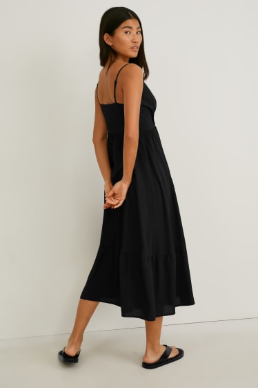Dámské - Šaty fit & flare - z recyklovaného materiálu - černá