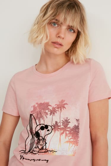 Dames - T-shirt - Snoopy - roze