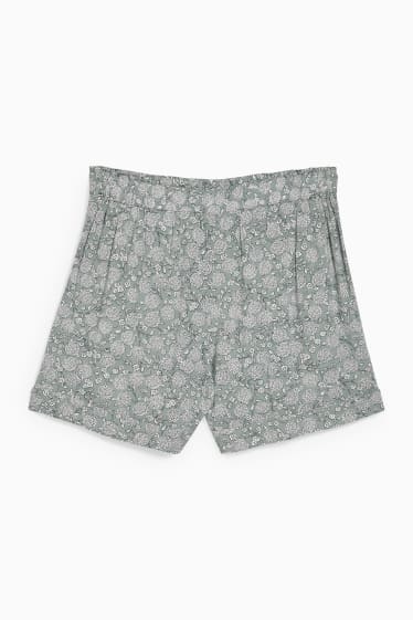 Femmes - Shorts - mid waist - à fleurs - vert