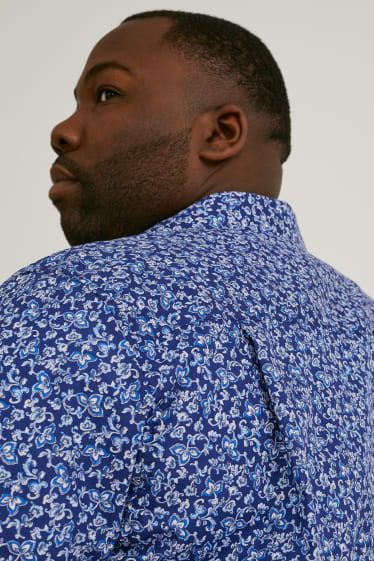 Men - Business shirt - regular fit - kent collar - dark blue