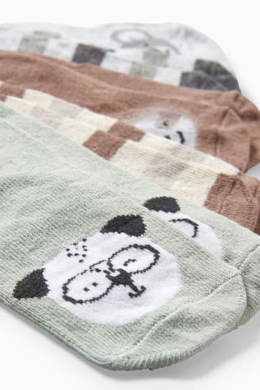 Babies - Multipack of 5 - animals - baby socks with motif - light gray-melange