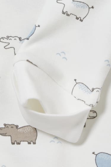 Babies - Newborn outfit - 3 piece - white / light blue