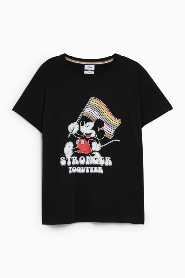Dospívající a mladí - CLOCKHOUSE - tričko - Mickey Mouse - PRIDE - černá