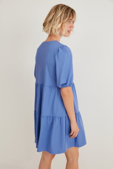 Damen - Fit & Flare Kleid - blau