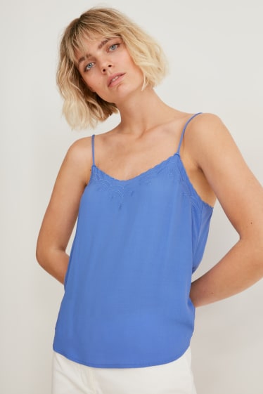 Femei - Bluză fără mâneci - albastru