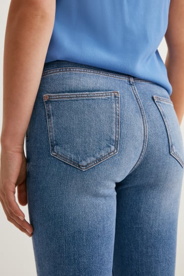 Femmes - Jean coupe droite - high-waist - LYCRA® - jean bleu
