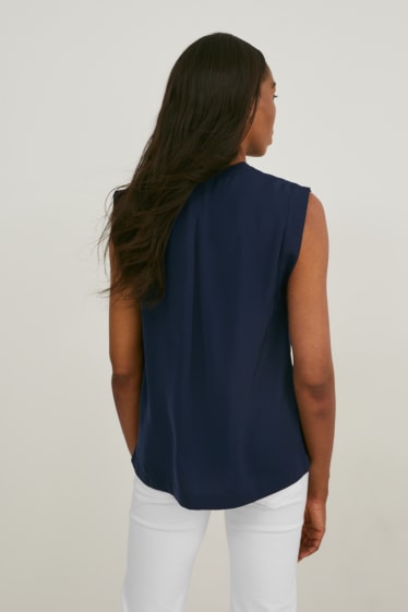 Femei - Bluză fără mâneci - albastru închis