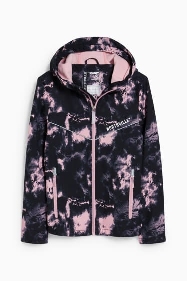 Enfants filles - Veste softshell à capuche - noir / rose