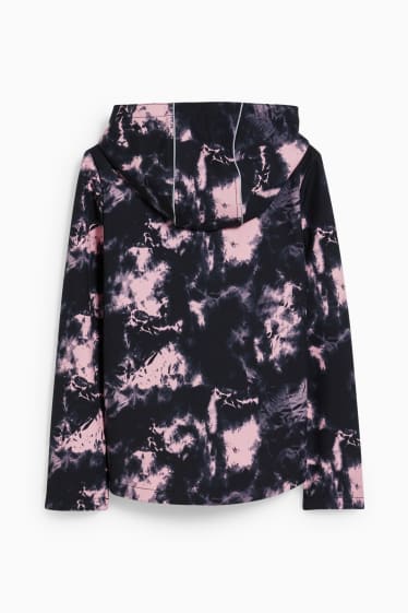 Enfants filles - Veste softshell à capuche - noir / rose