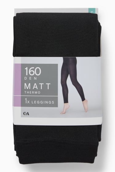 Women - Thermal leggings - 160 denier - black