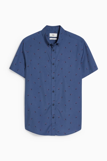 Men - Shirt - slim fit - button-down collar - blue