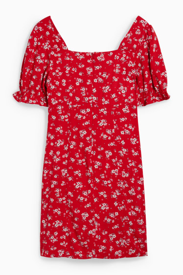 Dames - CLOCKHOUSE - jurk - gebloemd - rood
