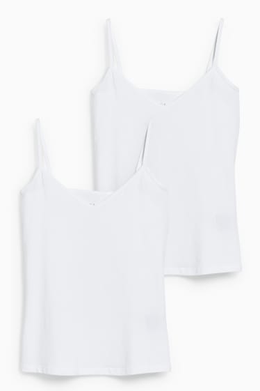 Mujer - Pack de 2 - tops básicos - blanco