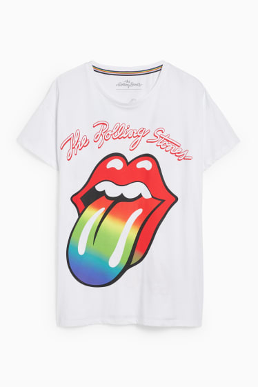 Nastolatki - CLOCKHOUSE - T-shirt - Rolling Stones - PRIDE - biały