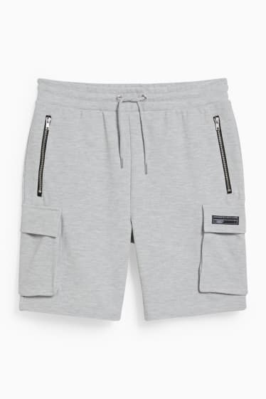 Men - CLOCKHOUSE - cargo sweat shorts - light gray-melange