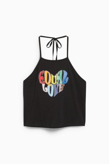 Dona - Top crop - PRIDE - negre