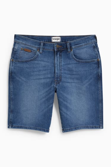 Men - Wrangler - denim shorts - denim-light blue