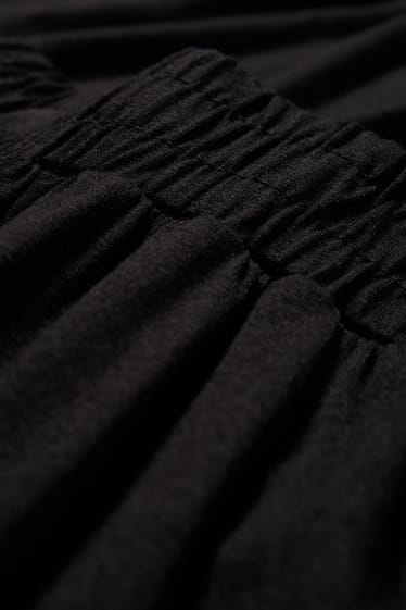 Femei - Pantaloni de stofă - talie medie - wide leg - 4 Way Stretch - negru