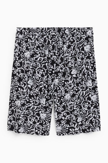 Women - Shorts - mid-rise waist - black / white