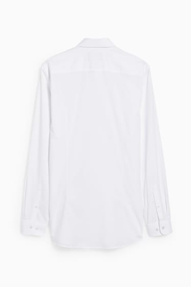 Pánské - Business košile - slim fit - cutaway - snadné žehlení - bílá