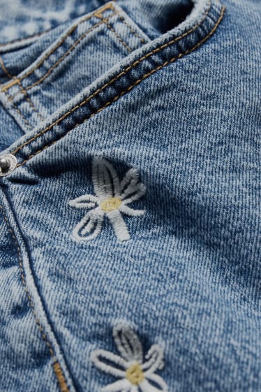 Femmes - CLOCKHOUSE - short en jean - high waist - à fleurs - jean bleu clair