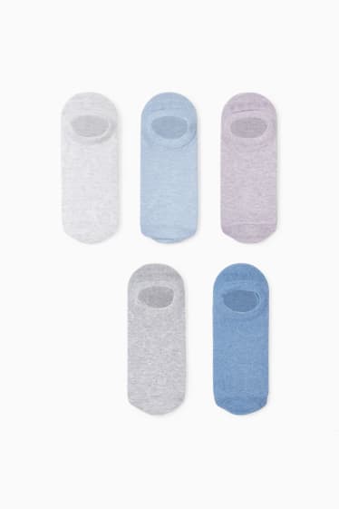Mujer - Pack de 5 - calcetines tobilleros - gris claro jaspeado