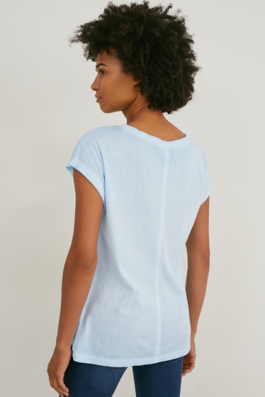 Femmes - T-shirt - bleu clair-chiné