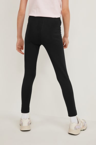 Kinderen: meisjes - Set van 5 - legging - zwart