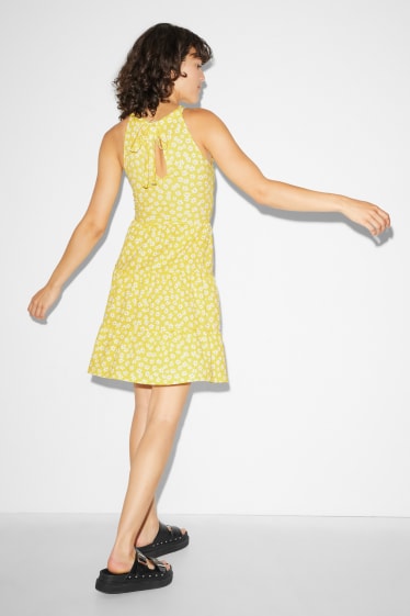 Damen - CLOCKHOUSE - Fit & Flare Kleid - geblümt - gelb