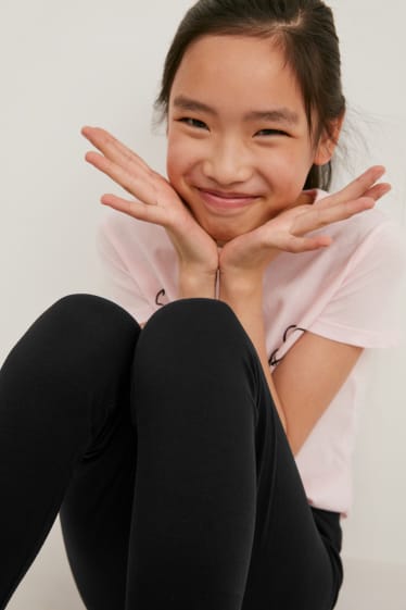 Kinderen: meisjes - Set van 5 - legging - zwart