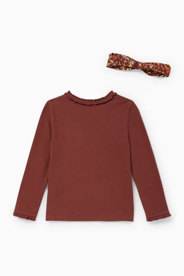 Children - Set - long sleeve top and scrunchie - 2 piece - brown