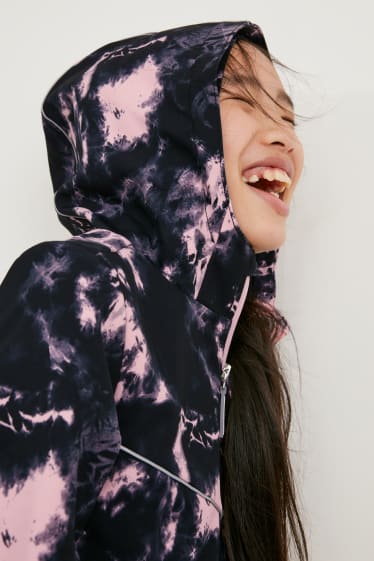 Enfants filles - Veste softshell à capuche - noir / rose