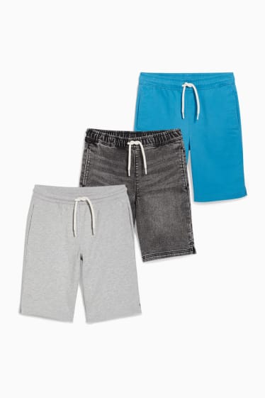 Kinder - Multipack 3er - Shorts - blau