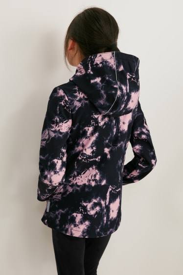 Enfants filles - Veste softshell à capuche - noir / rose