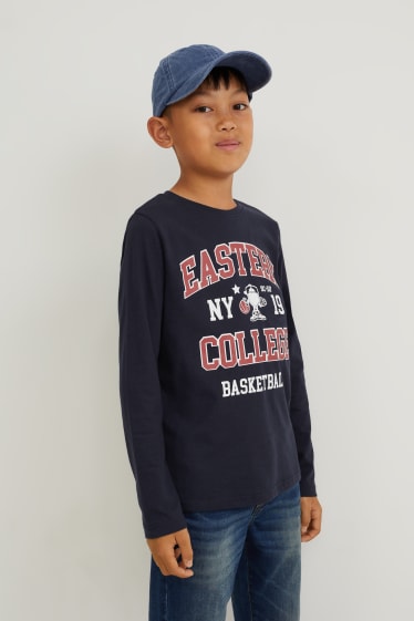 Kinderen - Set van 2 - longsleeve - donkerblauw