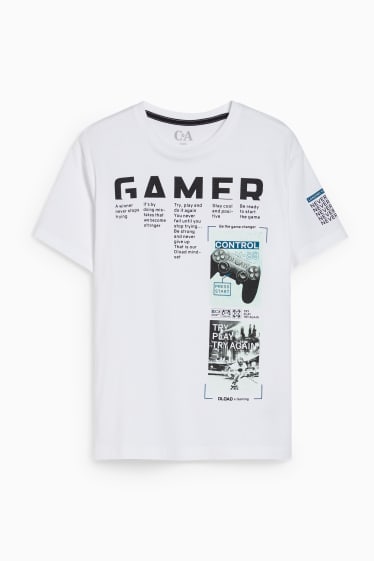Kinder Jungen - Kurzarmshirt - weiß